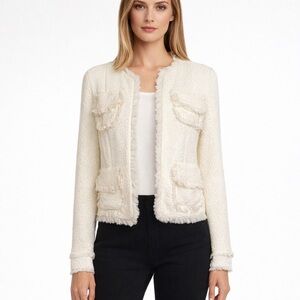 Eva Varro Coco Open Jacket Cream Boucle Size XS